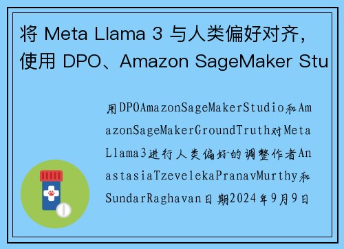 将 Meta Llama 3 与人类偏好对齐，使用 DPO、Amazon SageMaker Stu